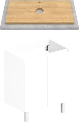 Тумба под умывальник ЗОВ Монови 70 / M70LW0LWS-HPL38T - фото
