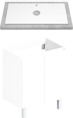 Тумба под умывальник ЗОВ Монови 70 / M70LW0LWS-LDSPW - фото