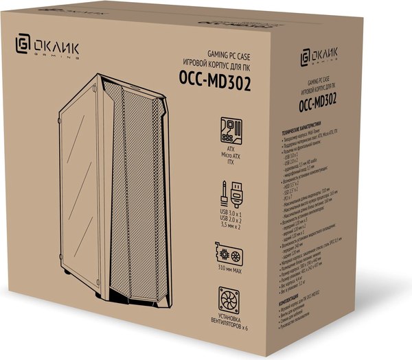 Корпус для компьютера Оклик OCC-MD302