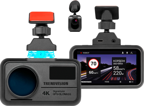 Автомобильный видеорегистратор TrendVision TDR-725 Real 4K 2CH - фото