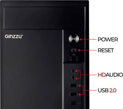Корпус для компьютера Ginzzu B410