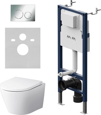 Унитаз подвесной с инсталляцией AM.PM Prime Fit / IS90151.741701 - фото