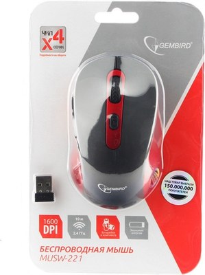 Мышь Gembird MUSW-221-R