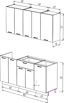 Кухонный гарнитур Eligard Lion 1 1.6 без столешницы