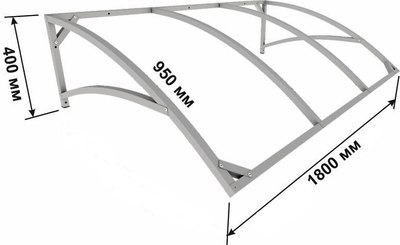 Козырек ИМпласт Скат Цинк 1800х950 Тонированный / 15072