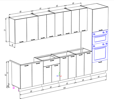 Кухонный гарнитур Eligard Lion 3.2 без столешницы
