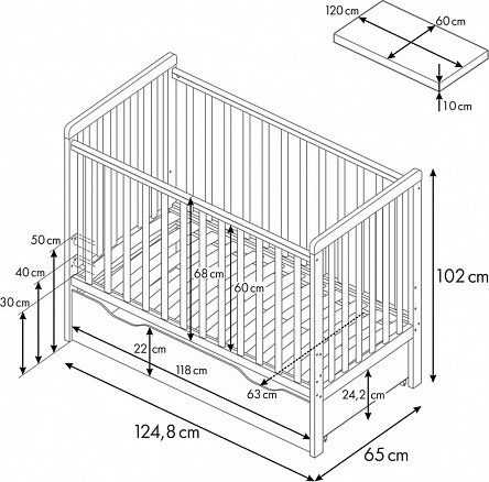 Детская кроватка Polini Kids Simple 310-03 / 0003140-09
