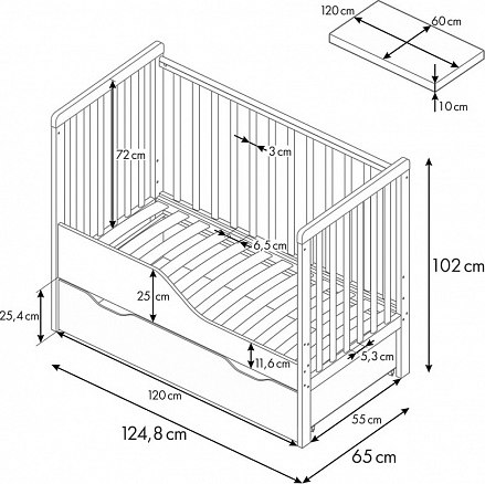 Детская кроватка Polini Kids Simple 310-03 / 0003140-09