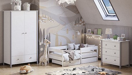 Кровать-чердак детская Polini Kids Simple 3435 с ящиками / 0002803.9