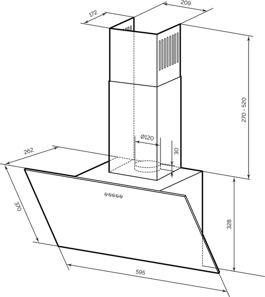 Вытяжка наклонная Lex Moza 600 / CHTI000397
