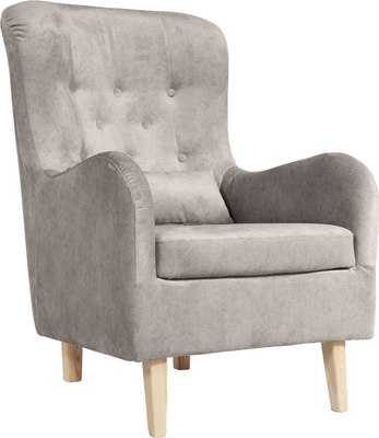 Кресло мягкое KRONES Калипсо (велюр светло-серый) - фото