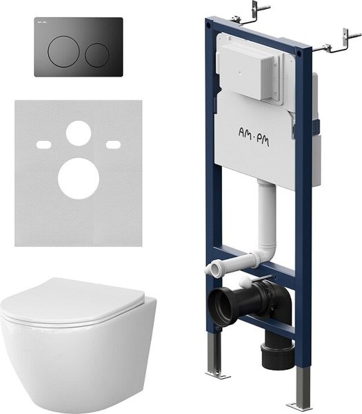 Унитаз подвесной с инсталляцией AM.PM Prime Fit / IS90138.801900 - фото