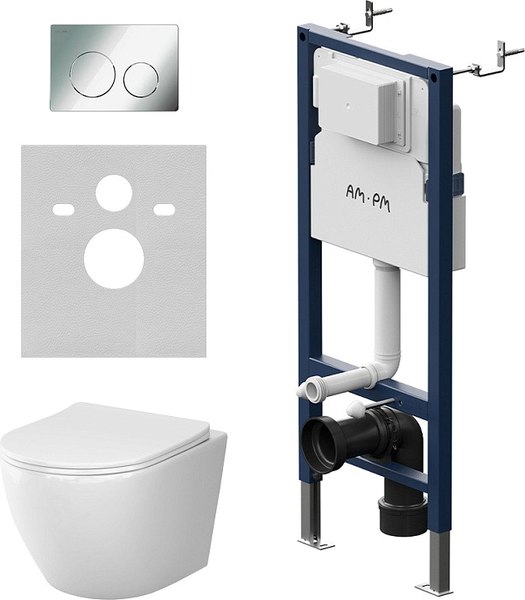 Унитаз подвесной с инсталляцией AM.PM Prime Fit / IS90151.801900 - фото