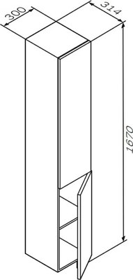 Шкаф-пенал для ванной AM.PM Gem M90CHR0306HF