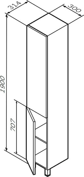 Шкаф-пенал для ванной AM.PM Gem M90CSL0306HF