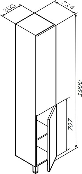 Шкаф-пенал для ванной AM.PM Gem M90CSR0306HF