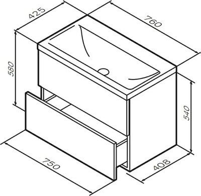Тумба под умывальник AM.PM Gem M90FHX0752HF