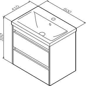 Тумба с умывальником AM.PM Pulse M91-FHX0602-WCC0602WG