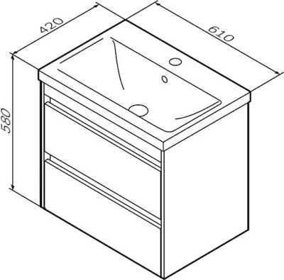 Тумба с умывальником AM.PM Pulse M91-FHX0602OF-WCC0602WG