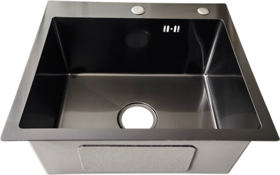 Мойка кухонная Saniteco 5060 PVD (с сифоном, дозатором и коландером) - фото