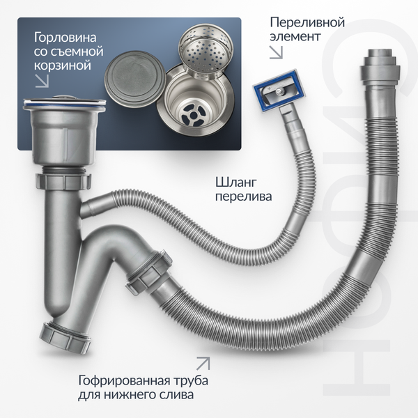 Мойка кухонная Saniteco 5060 PVD