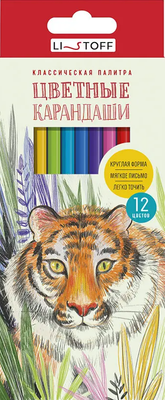 Набор цветных карандашей Listoff Тигр / КЦК120014 - фото