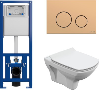 Унитаз подвесной с инсталляцией Cersanit Carina New Clean On с инстал. Link Pro - фото