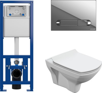 Унитаз подвесной с инсталляцией Cersanit Carina New Clean On с инстал. Link Pro - фото