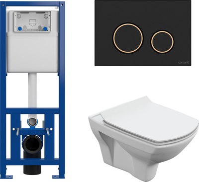 Унитаз подвесной с инсталляцией Cersanit Carina New Clean On с инстал. Link Pro - фото