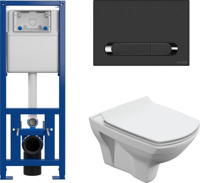 Унитаз подвесной с инсталляцией Cersanit Carina New Clean On с инстал. Link Pro - фото