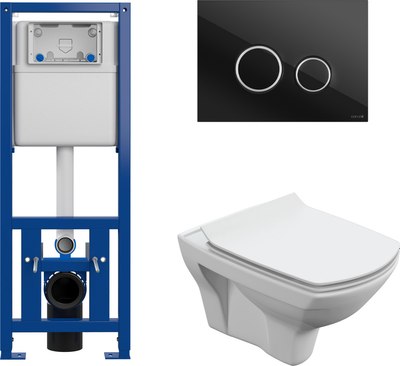 Унитаз подвесной с инсталляцией Cersanit Carina New Clean On с инстал. Link Pro - фото