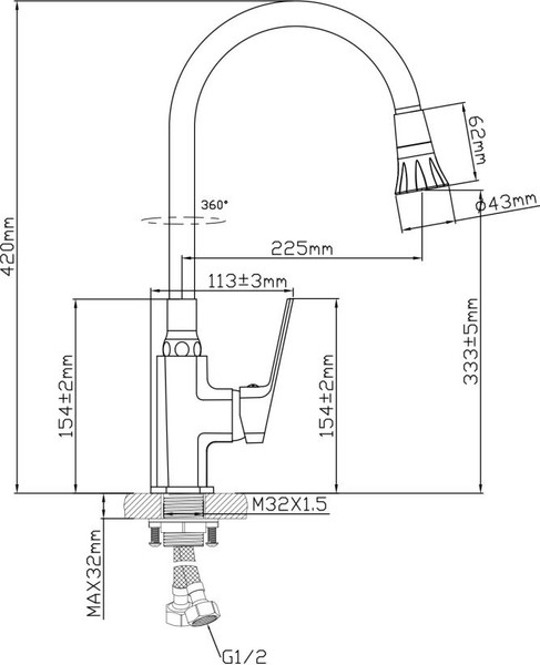 Смеситель AV Engineering AVWIN4-A165-141