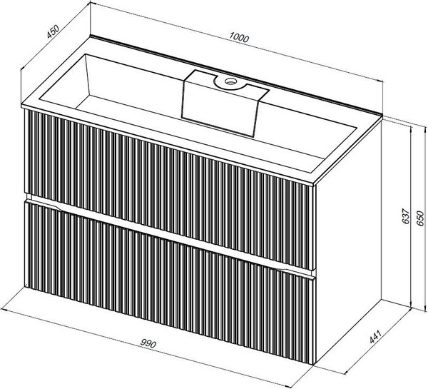 Тумба под умывальник Aquanet Джейн 100 Flat / 335436