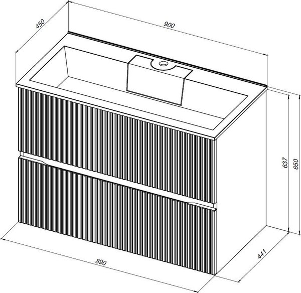 Тумба под умывальник Aquanet Джейн 90 Flat / 335430