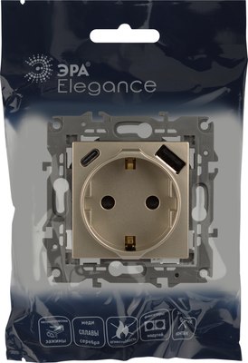 Розетка ЭРА Elegance 14-4108-04 / Б0067740