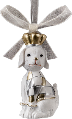 Елочная игрушка Erich Krause Decor. Собака Короля золотая / 62318 - фото