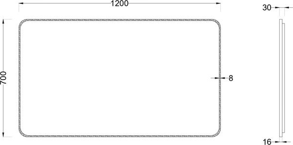 Зеркало Roxen Simon Long 510205-120B