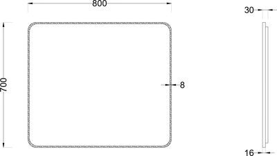Зеркало Roxen Simon 510205-80B