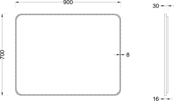 Зеркало Roxen Simon 510205-90AFB