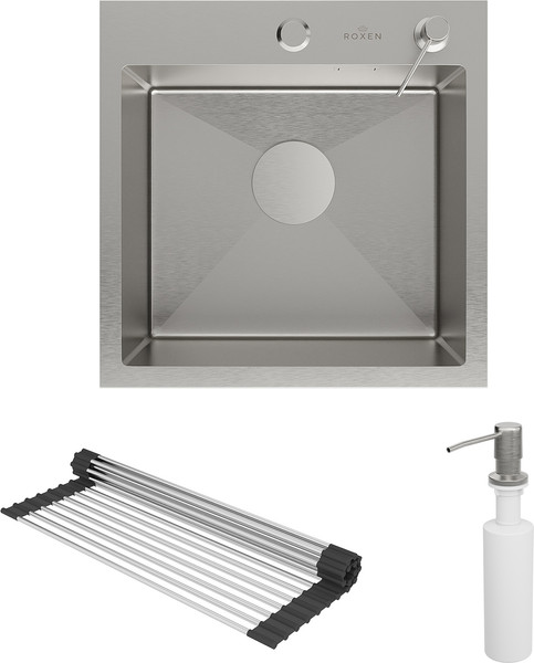Мойка кухонная Roxen Simple 560220-45 с ролл-матом и дозатором - фото
