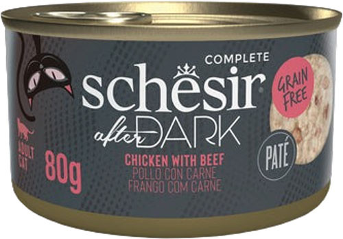 Влажный корм для кошек Schesir After Dark паштет с курицей и говядиной - фото