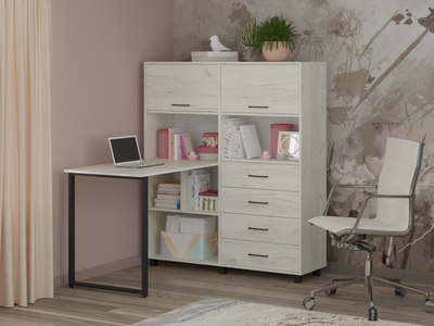 Письменный стол Премиум Персона-13 (дуб крафт белый)