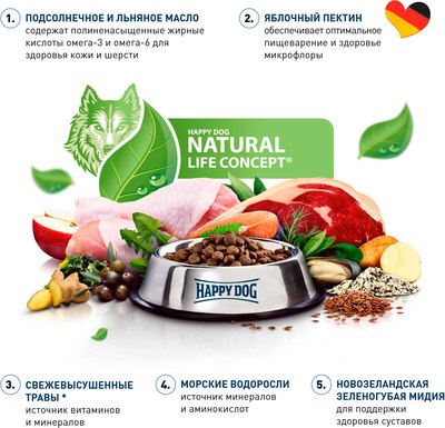 Влажный корм для собак Happy Dog Sensible Italy Буйвол