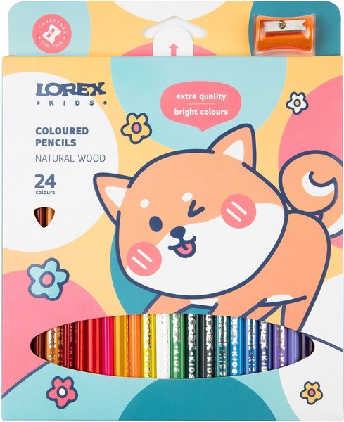 Набор цветных карандашей Lorex Kids / LXKCPW-24 - фото