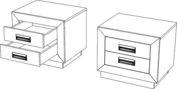 Прикроватная тумба Мебель-КМК 2Я Эстель 0738.8-02