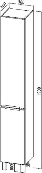 Шкаф-пенал для ванной Viant Берлин / VBER300C-PEN