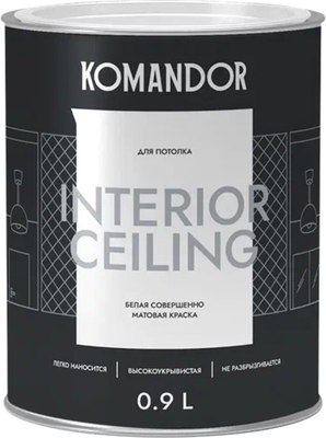 Краска KOMANDOR Interior Ceiling для потолков - фото