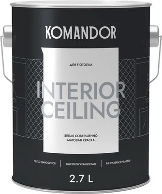 Краска KOMANDOR Interior Ceiling для потолков - фото