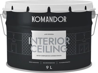 Краска KOMANDOR Interior Ceiling для потолков - фото