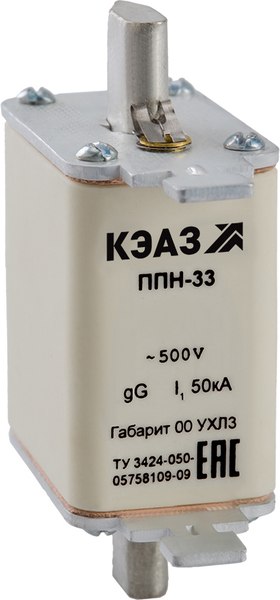 Предохранитель плавкий низковольтный КЭАЗ ППН-33-X3-00-100А-УХЛ3 / 111348 - фото